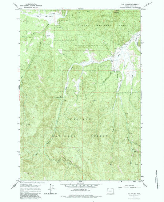1965 Fly Valley, OR - Oregon - USGS Topographic Map
