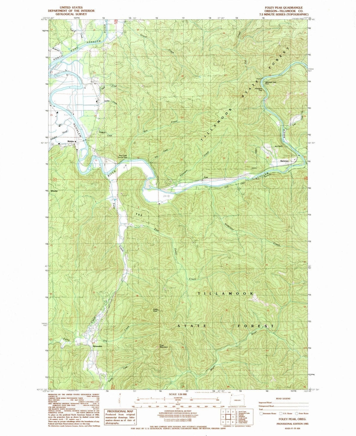 1985 Foley Peak, OR - Oregon - USGS Topographic Map