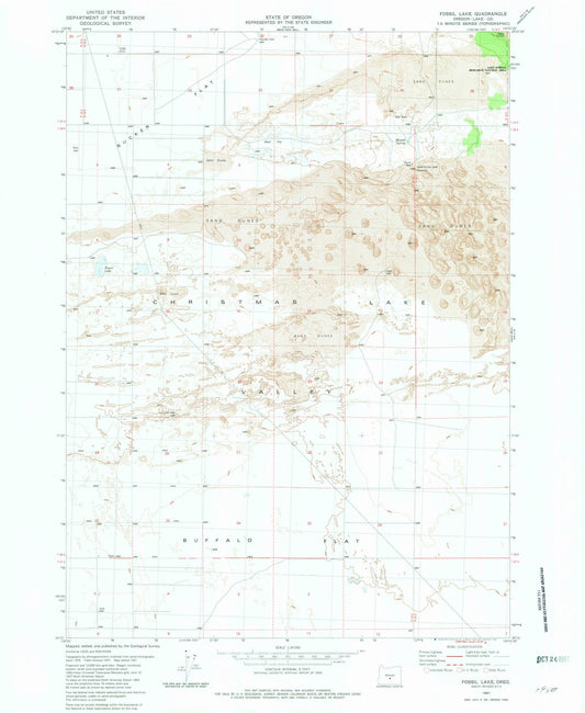 1981 Fossil Lake, OR - Oregon - USGS Topographic Map