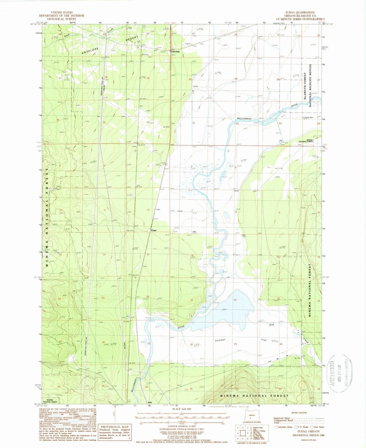1988 Fuego, OR - Oregon - USGS Topographic Map