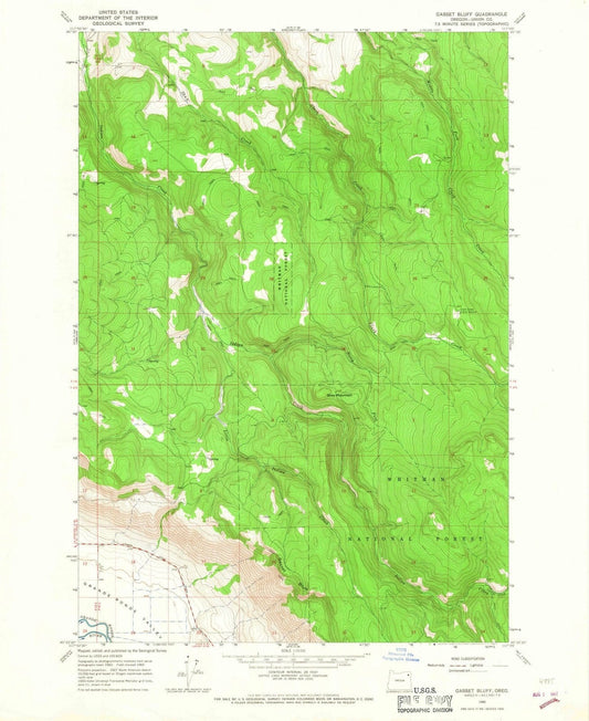 1965 Gasset Bluff, OR - Oregon - USGS Topographic Map