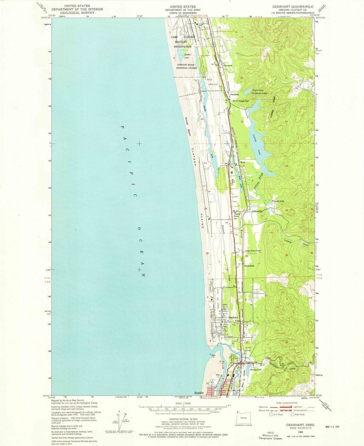 1949 Gearhart, OR - Oregon - USGS Topographic Map