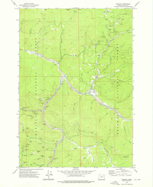 1972 Granite, OR - Oregon - USGS Topographic Map