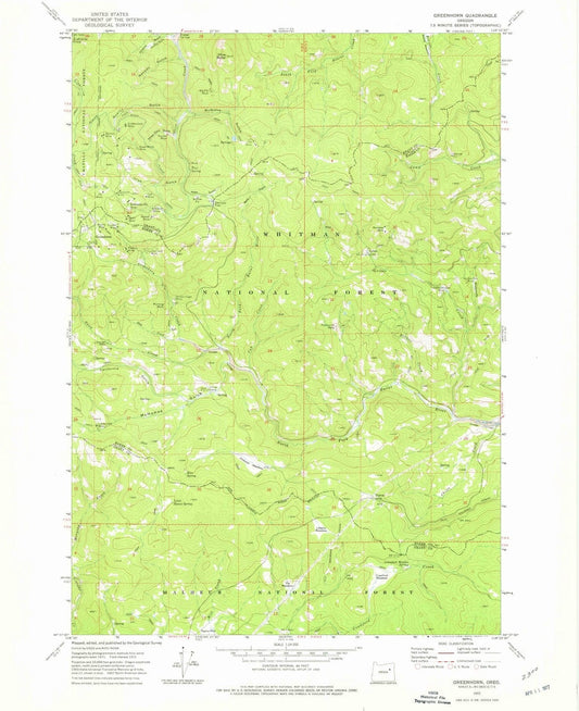 1972 Greenhorn, OR - Oregon - USGS Topographic Map