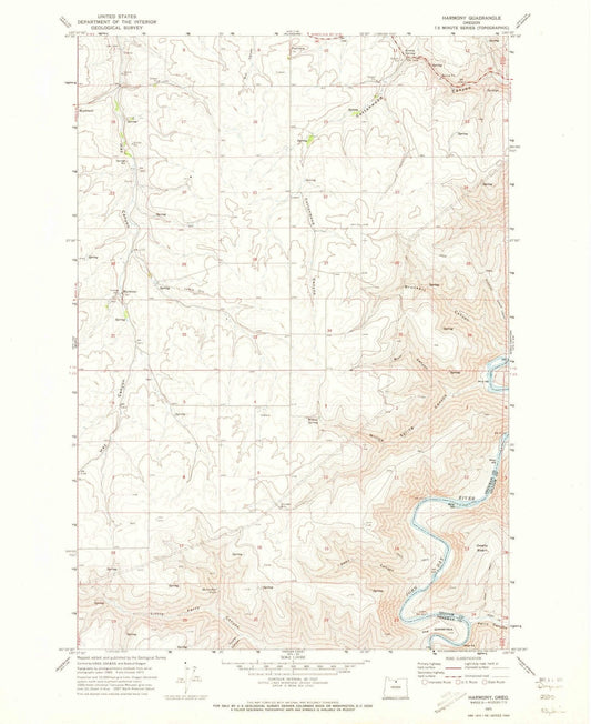 1971 Harmony, OR - Oregon - USGS Topographic Map