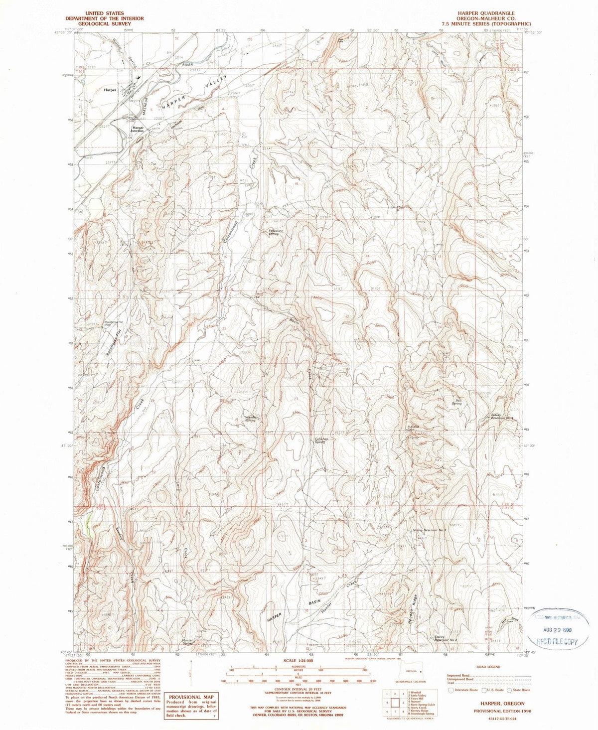 1990 Harper, OR - Oregon - USGS Topographic Map