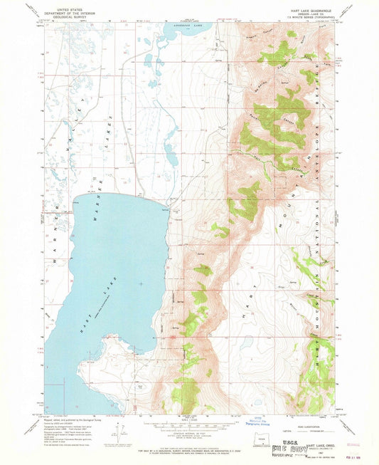 1967 Hart Lake, OR - Oregon - USGS Topographic Map