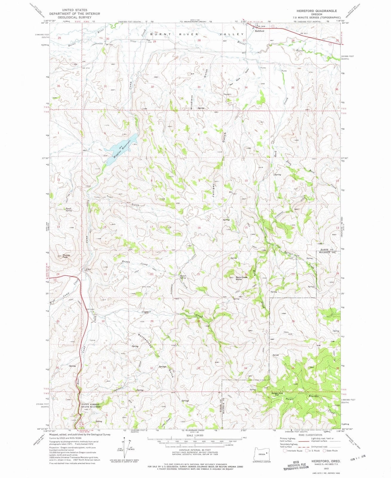 1972 Hereford, OR - Oregon - USGS Topographic Map
