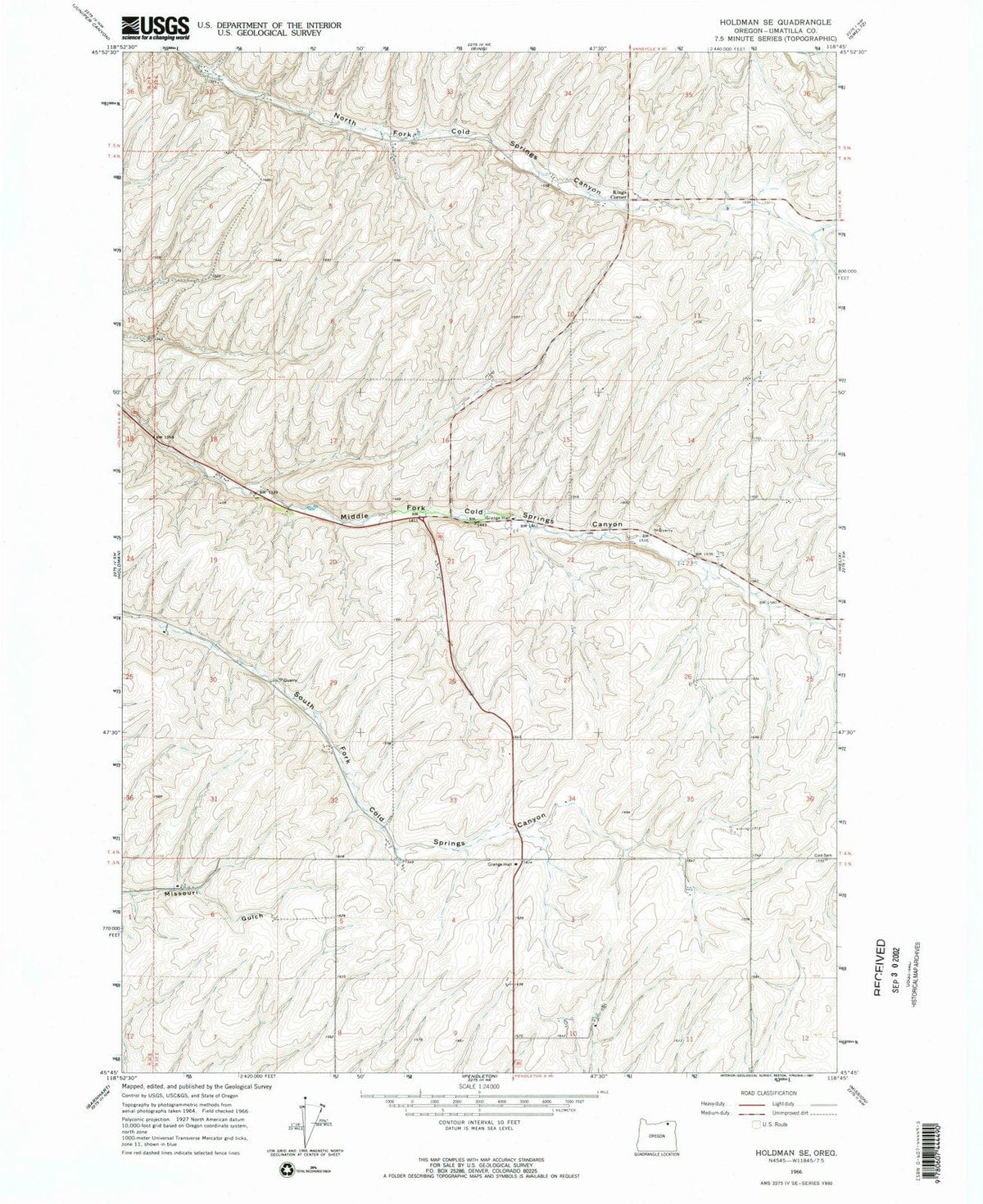 1966 Holdman, OR - Oregon - USGS Topographic Map