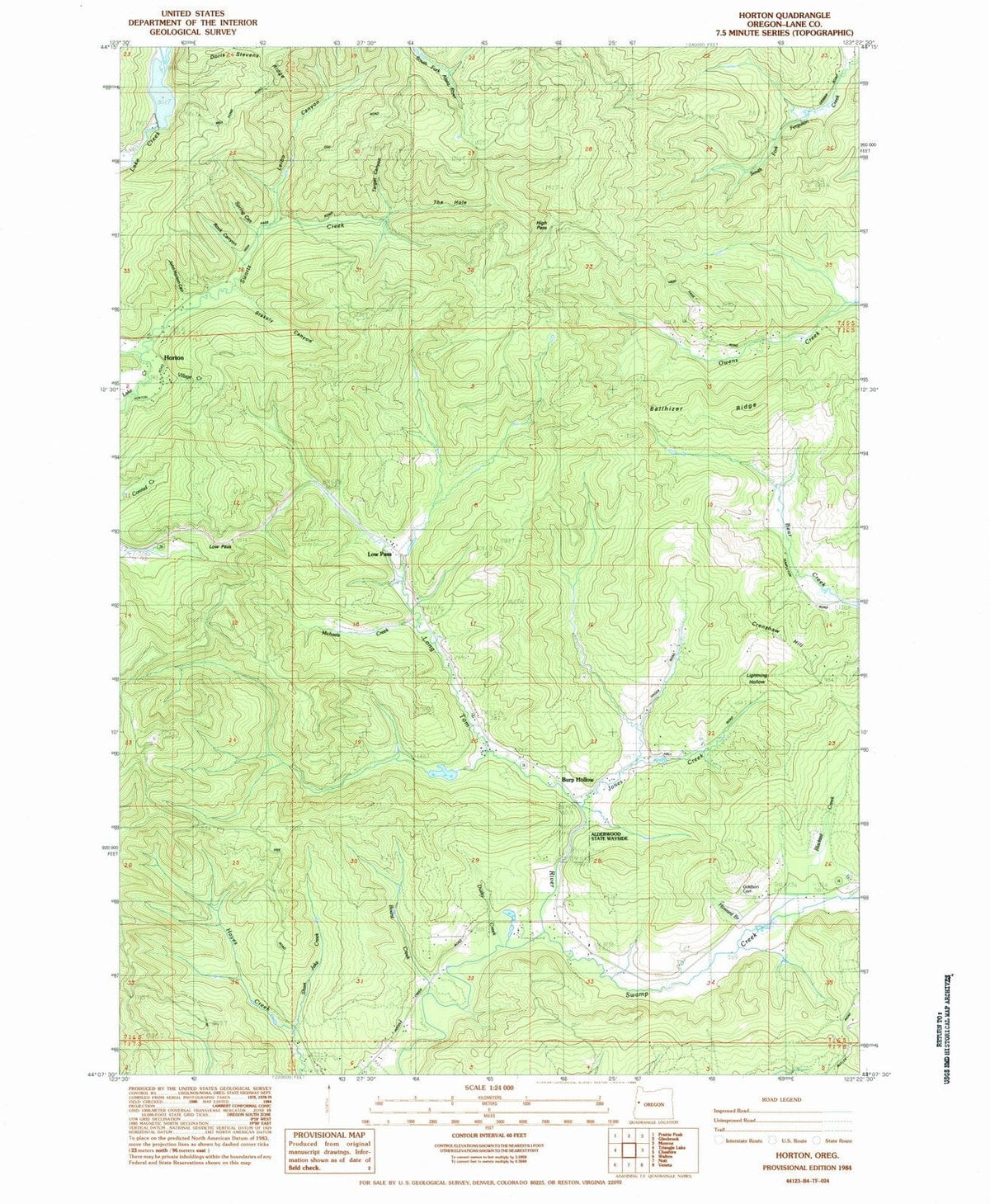 1984 Horton, OR - Oregon - USGS Topographic Map