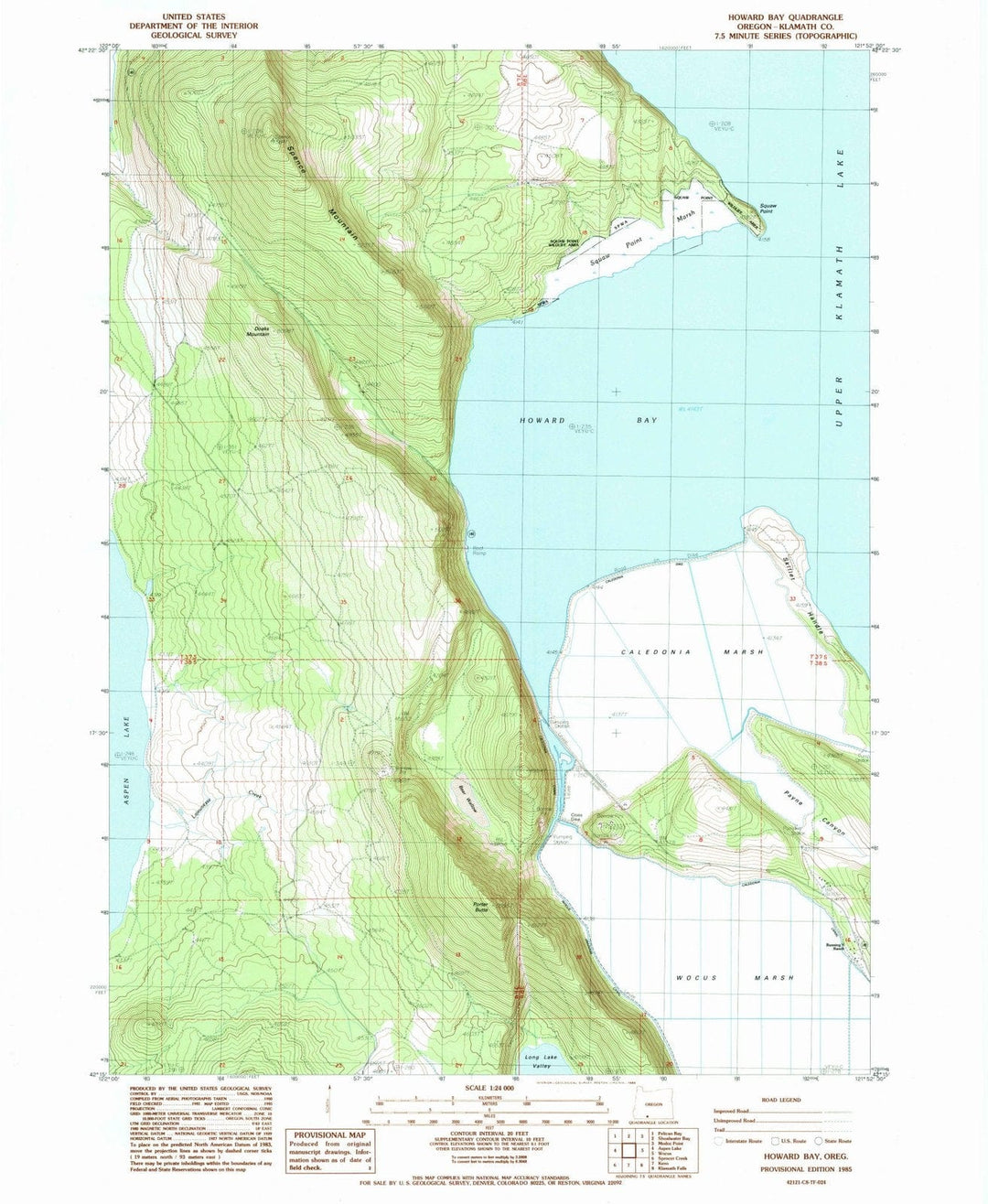 1985 Howard Bay, OR - Oregon - USGS Topographic Map