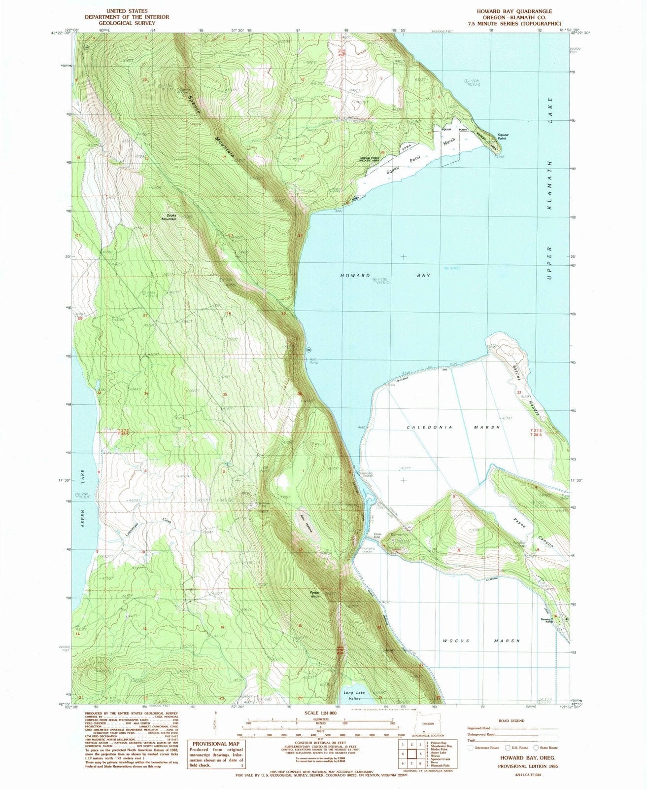 1985 Howard Bay, OR - Oregon - USGS Topographic Map