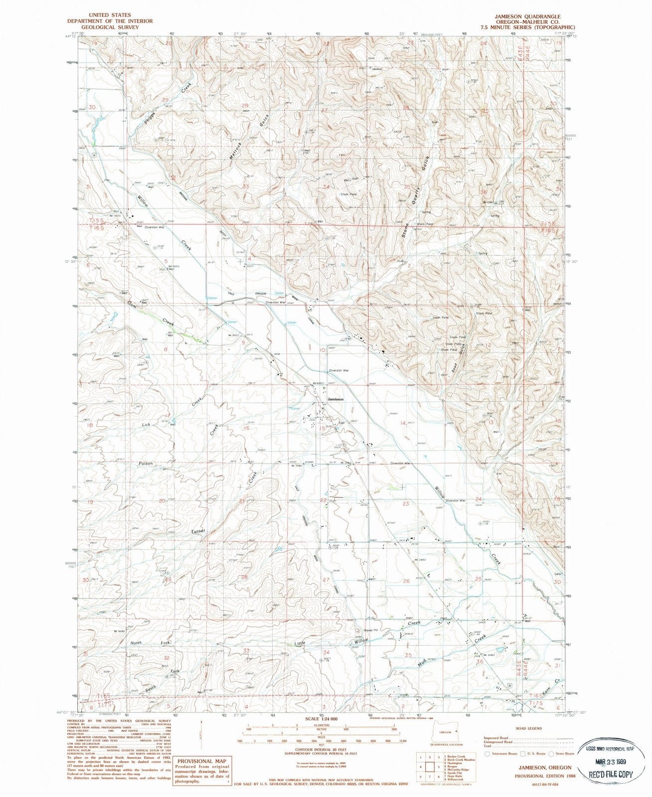1988 Jamieson, OR - Oregon - USGS Topographic Map