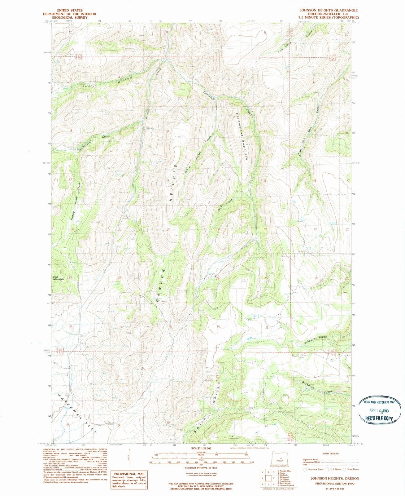 1990 Johnson Heights, OR - Oregon - USGS Topographic Map