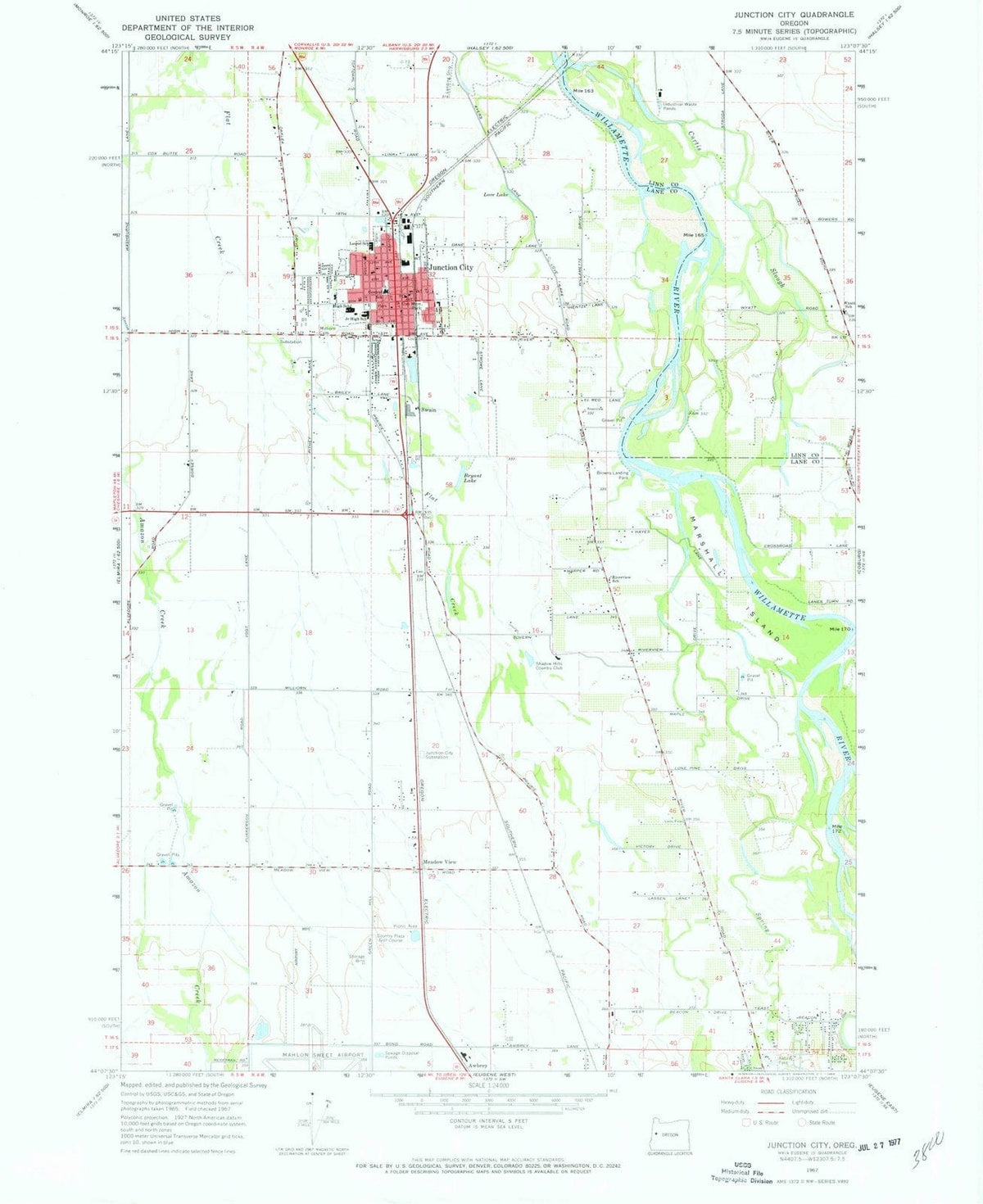 1967 Junction City, OR - Oregon - USGS Topographic Map