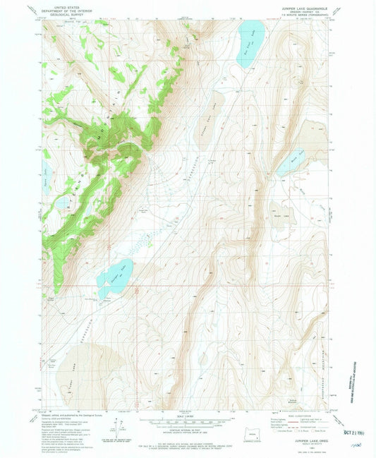 1981 Juniper Lake, OR - Oregon - USGS Topographic Map