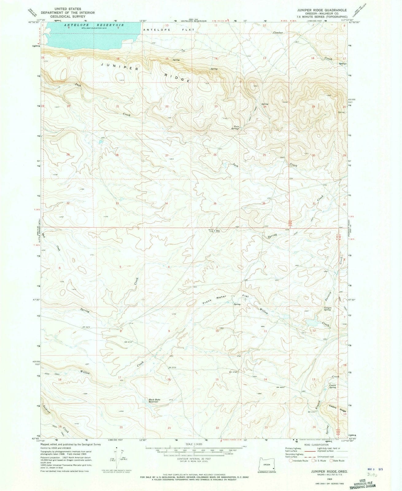 1969 Juniper Ridge, OR - Oregon - USGS Topographic Map