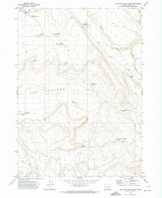 1971 Keg SPRS Valley East, OR - Oregon - USGS Topographic Map