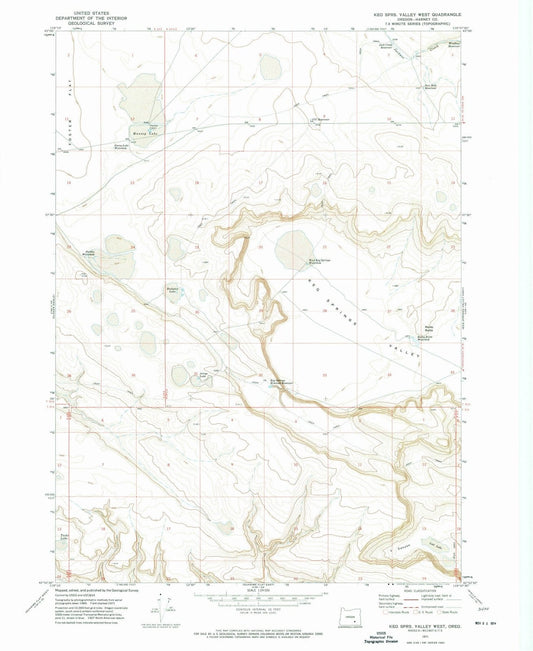 1971 Keg SPRS Valley West, OR - Oregon - USGS Topographic Map