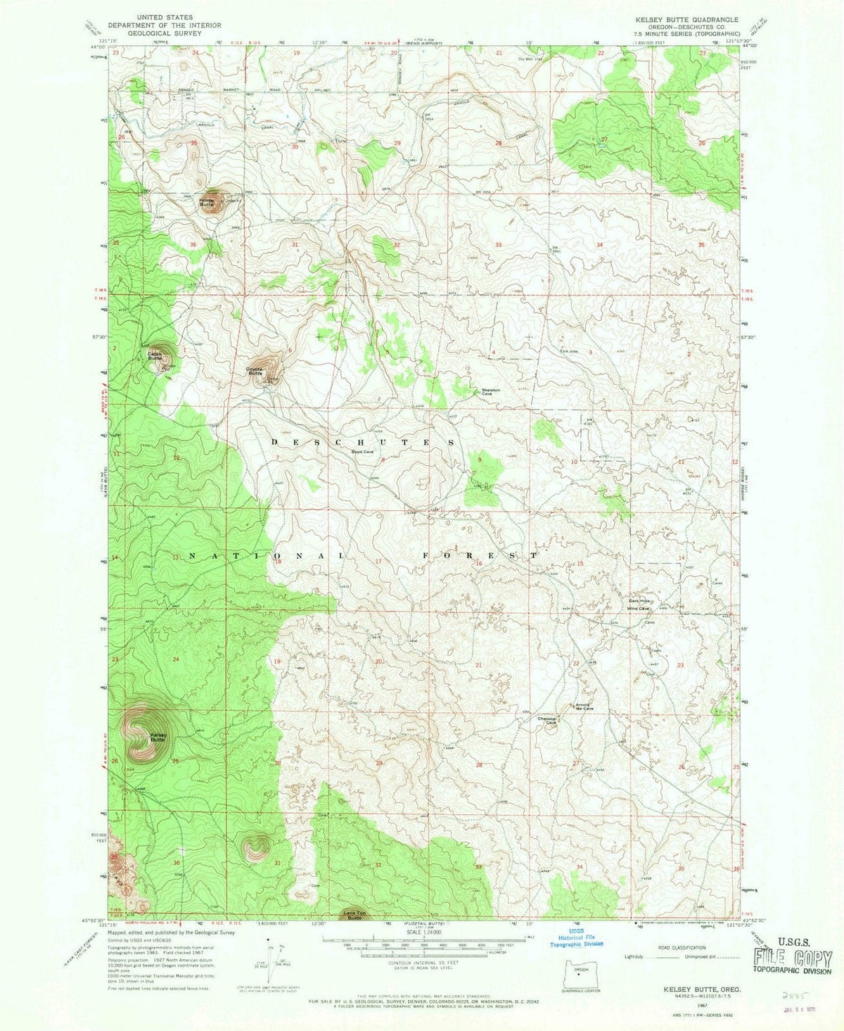 1967 Kelsey Butte, OR - Oregon - USGS Topographic Map