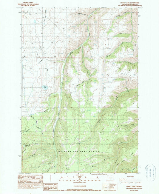 1990 Kinney Lake, OR - Oregon - USGS Topographic Map