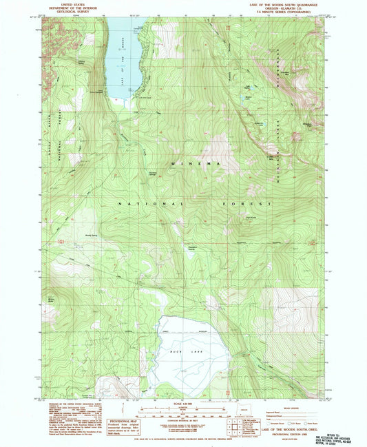 1985 Lake of The Woods South, OR - Oregon - USGS Topographic Map