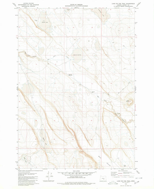 1980 Lake on The Trail, OR - Oregon - USGS Topographic Map