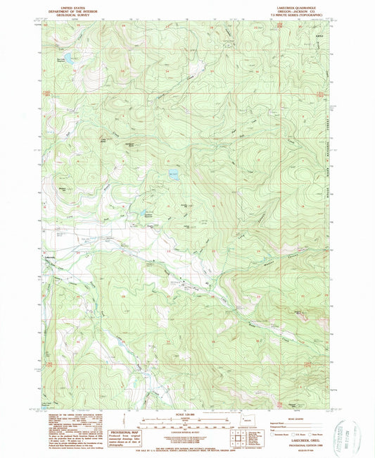 1988 Lakecreek, OR - Oregon - USGS Topographic Map