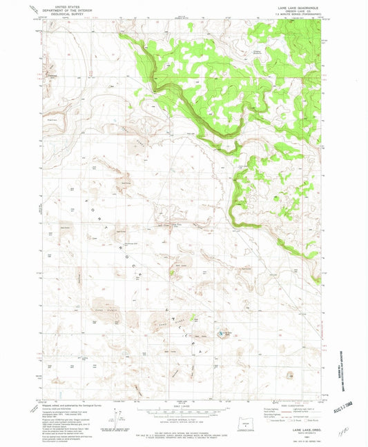 1981 Lane Lake, OR - Oregon - USGS Topographic Map