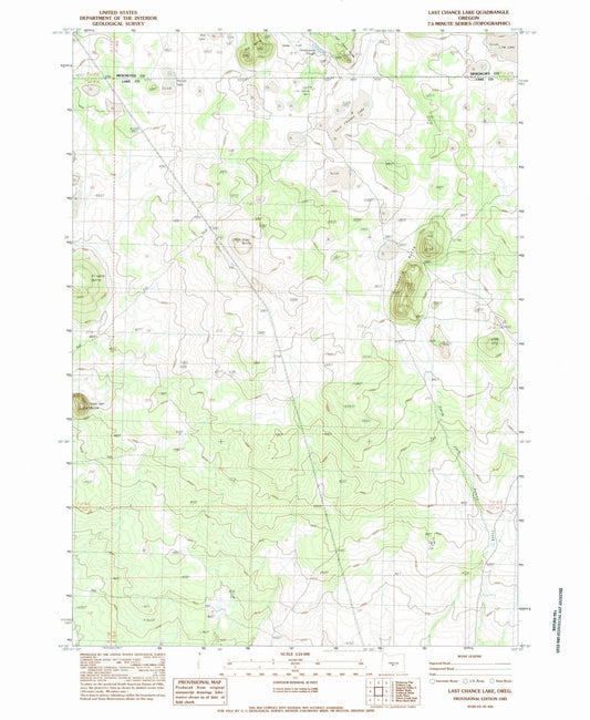 1983 Lake, OR - Oregon - USGS Topographic Map