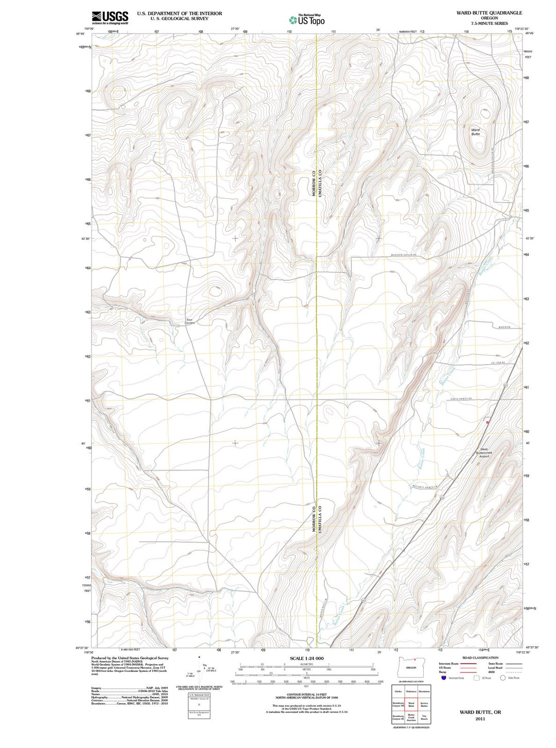 2011 Ward Butte, OR - Oregon - USGS Topographic Map