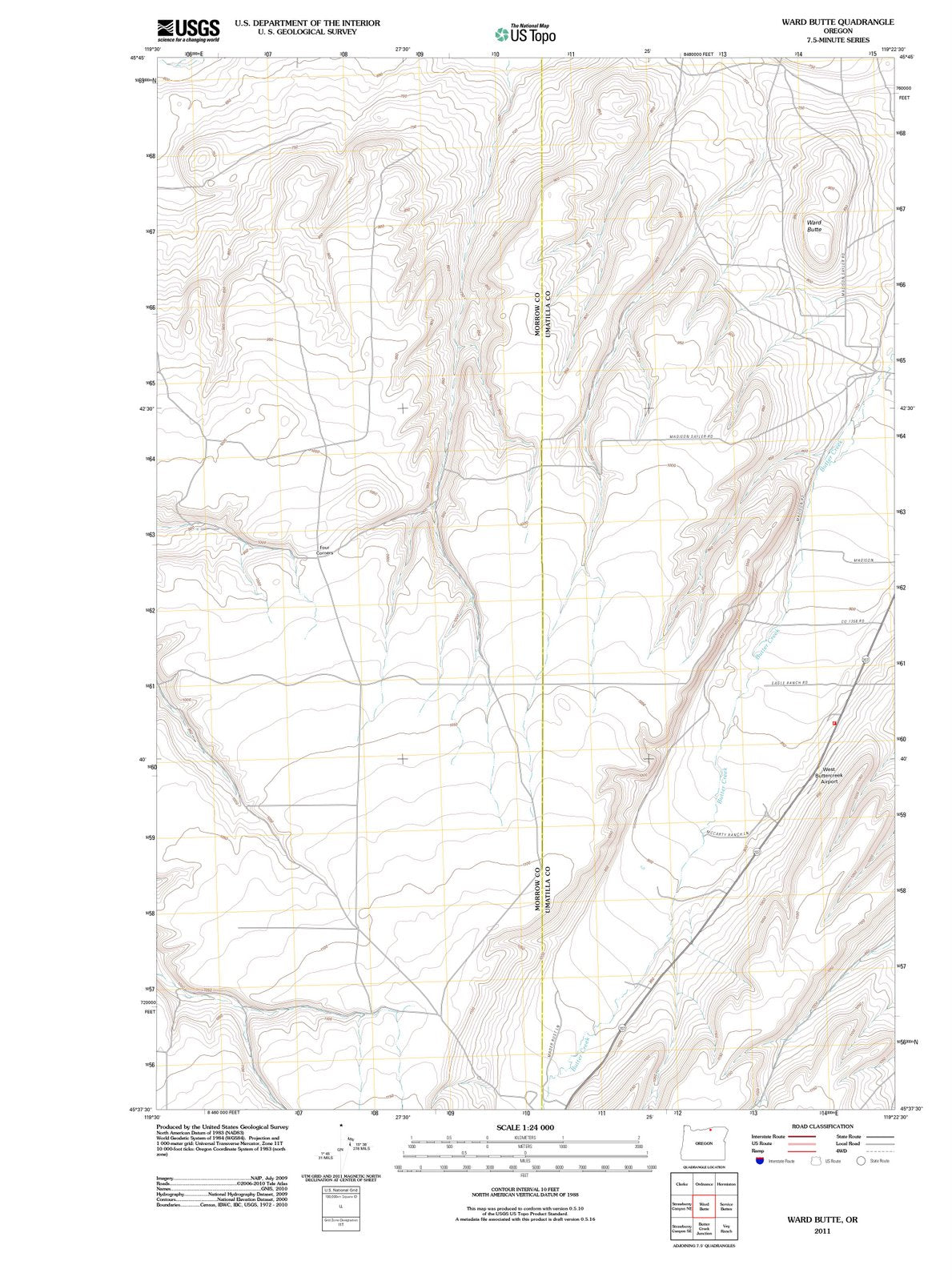 2011 Ward Butte, OR - Oregon - USGS Topographic Map