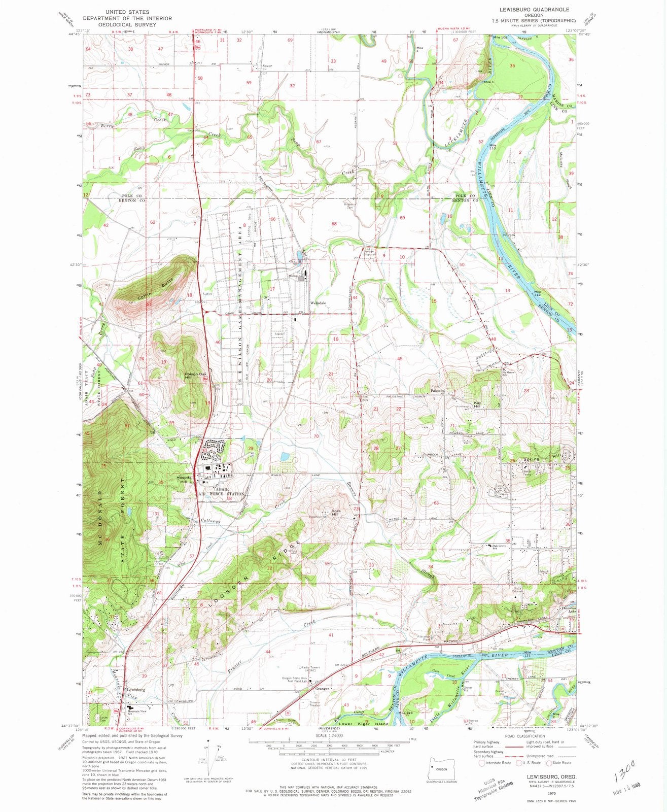 1970 Lewisburg, OR - Oregon - USGS Topographic Map
