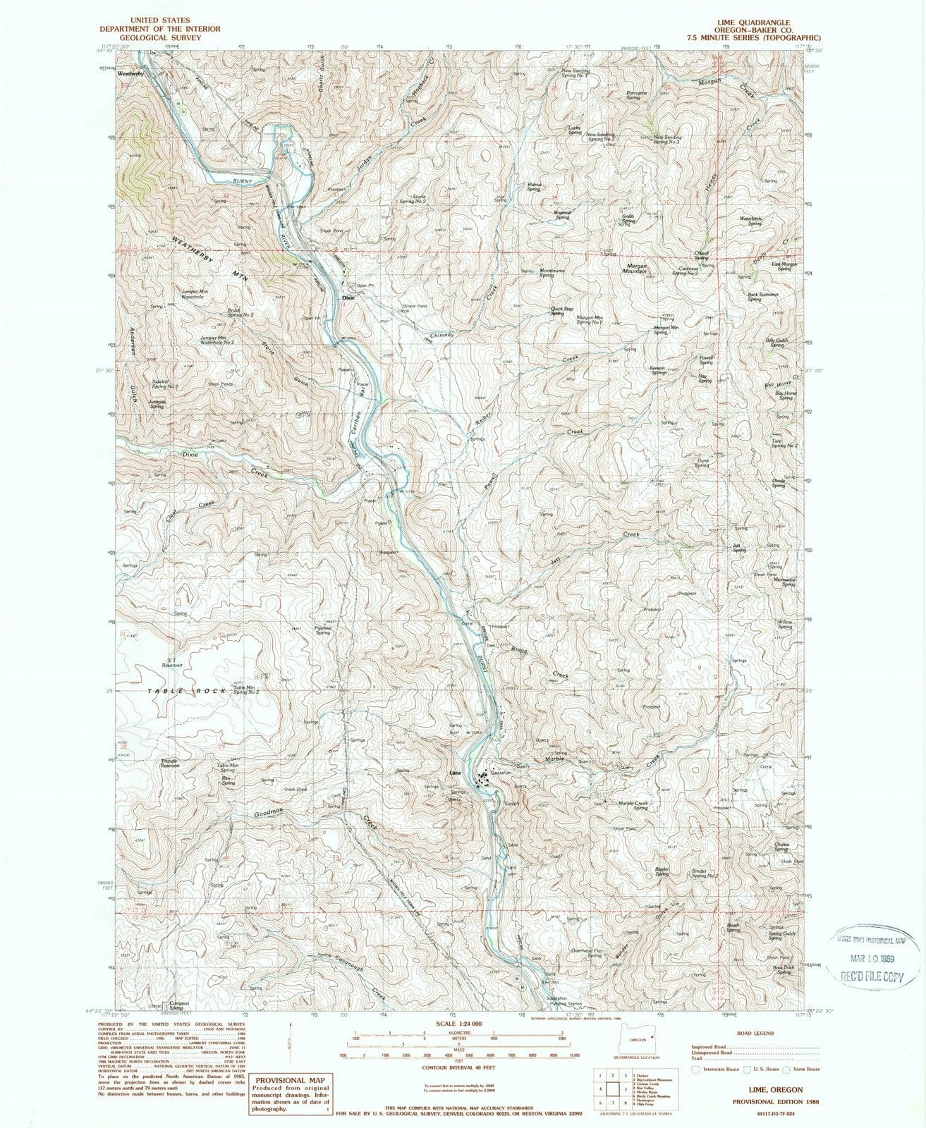 1988 Lime, OR - Oregon - USGS Topographic Map