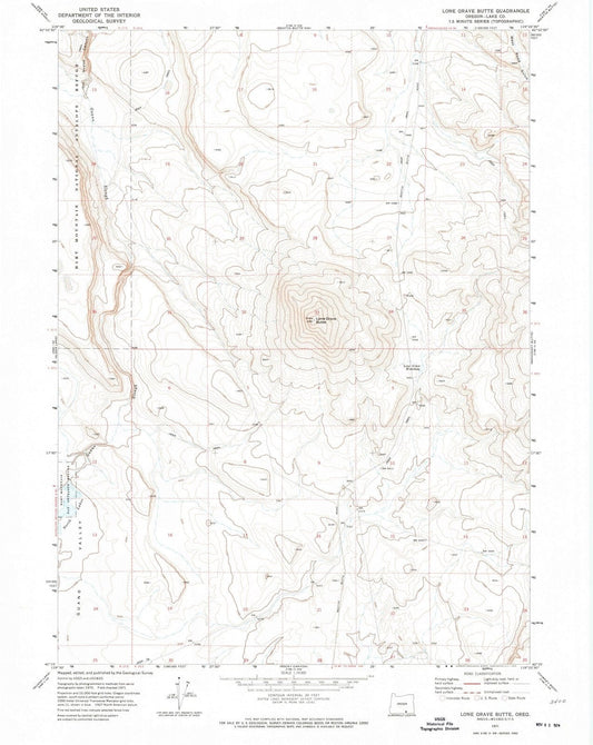 1971 Lone Grave Butte, OR - Oregon - USGS Topographic Map
