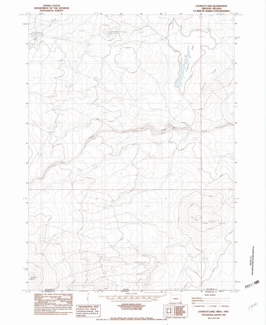 1982 Lookout Lake, OR - Oregon - USGS Topographic Map