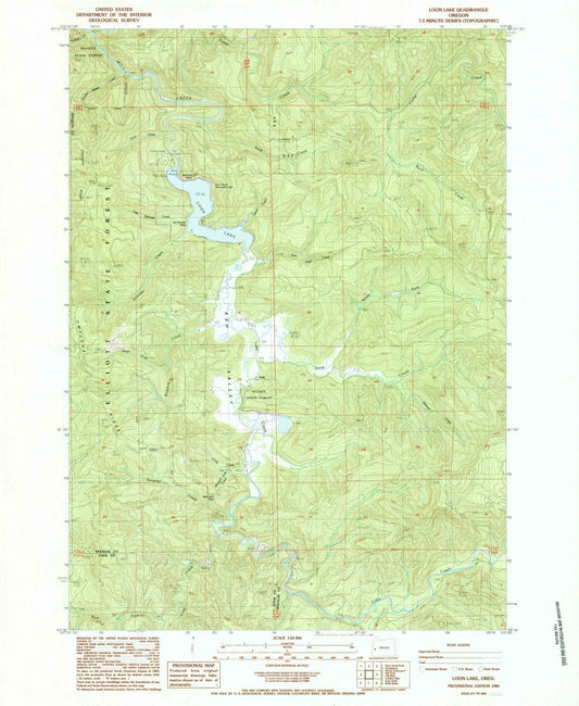 1985 Loon Lake, OR - Oregon - USGS Topographic Map