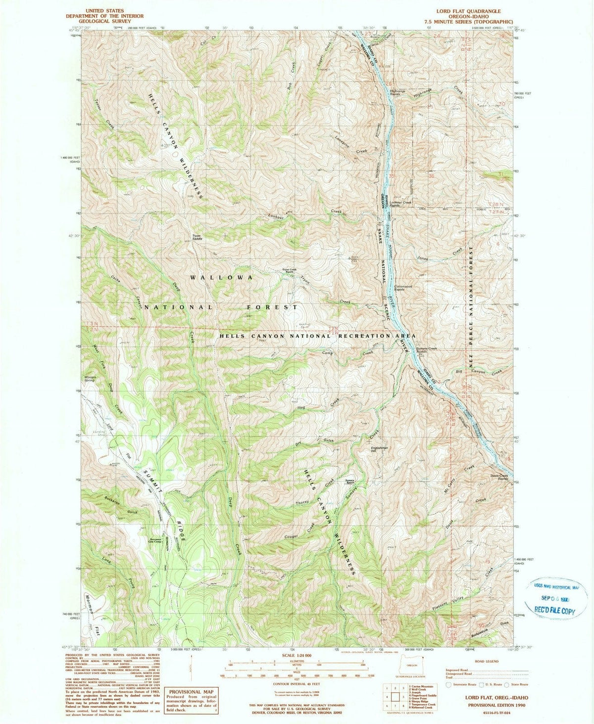 1990 Lord Flat, OR - Oregon - USGS Topographic Map