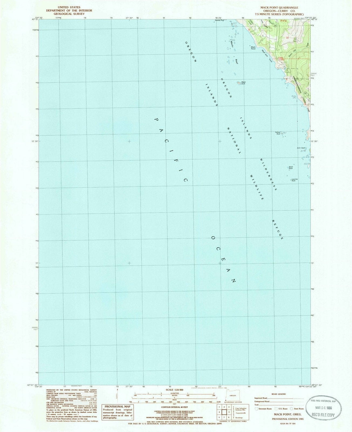 1985 Mack Point, OR - Oregon - USGS Topographic Map
