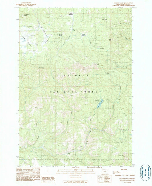 1990 Magone Lake, OR - Oregon - USGS Topographic Map