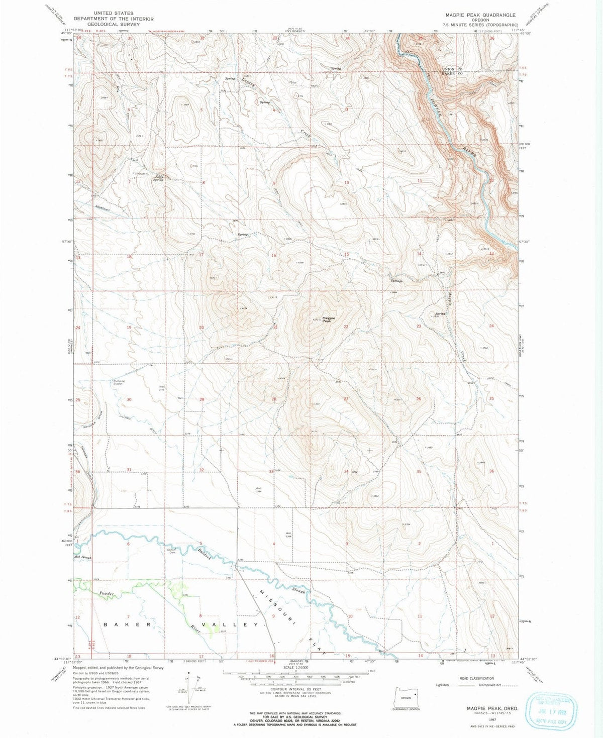1967 Magpie Peak, OR - Oregon - USGS Topographic Map