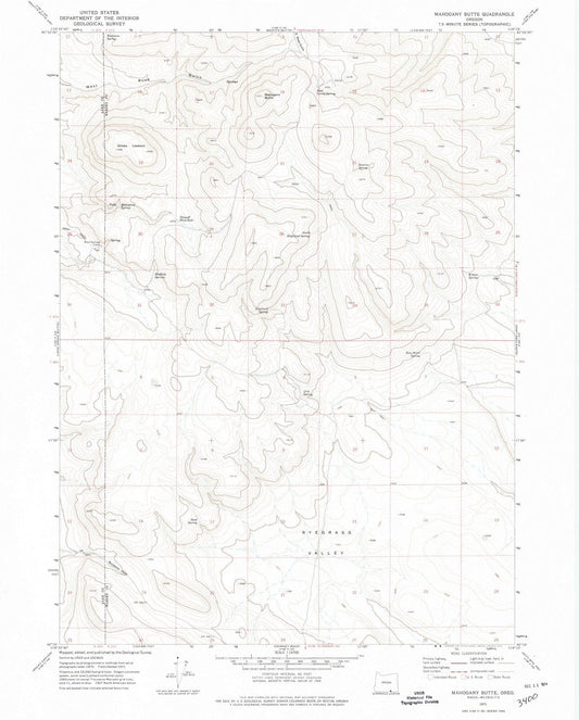 1971 Mahogany Butte, OR - Oregon - USGS Topographic Map