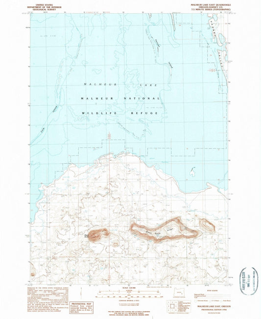 1990 Malheur Lake East, OR - Oregon - USGS Topographic Map