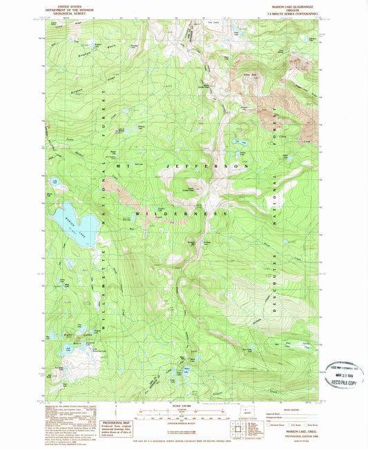 1988 Marion Lake, OR - Oregon - USGS Topographic Map