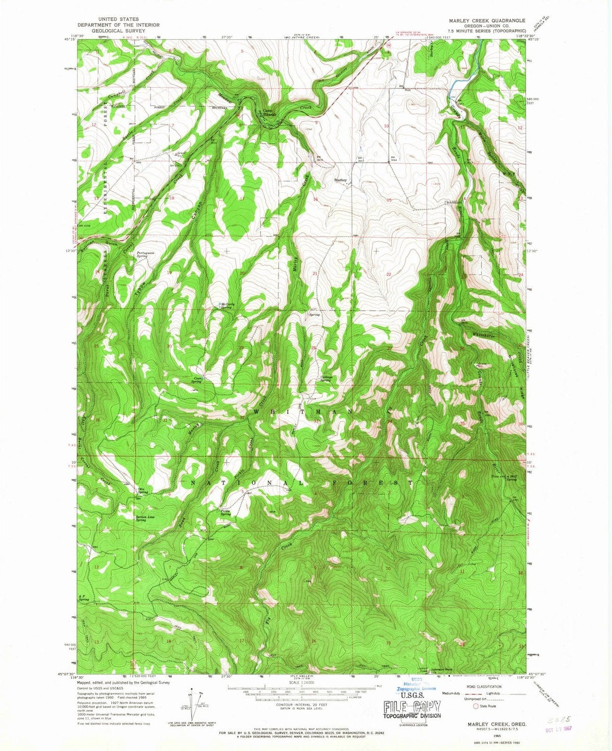 1965 Marley Creek, OR - Oregon - USGS Topographic Map