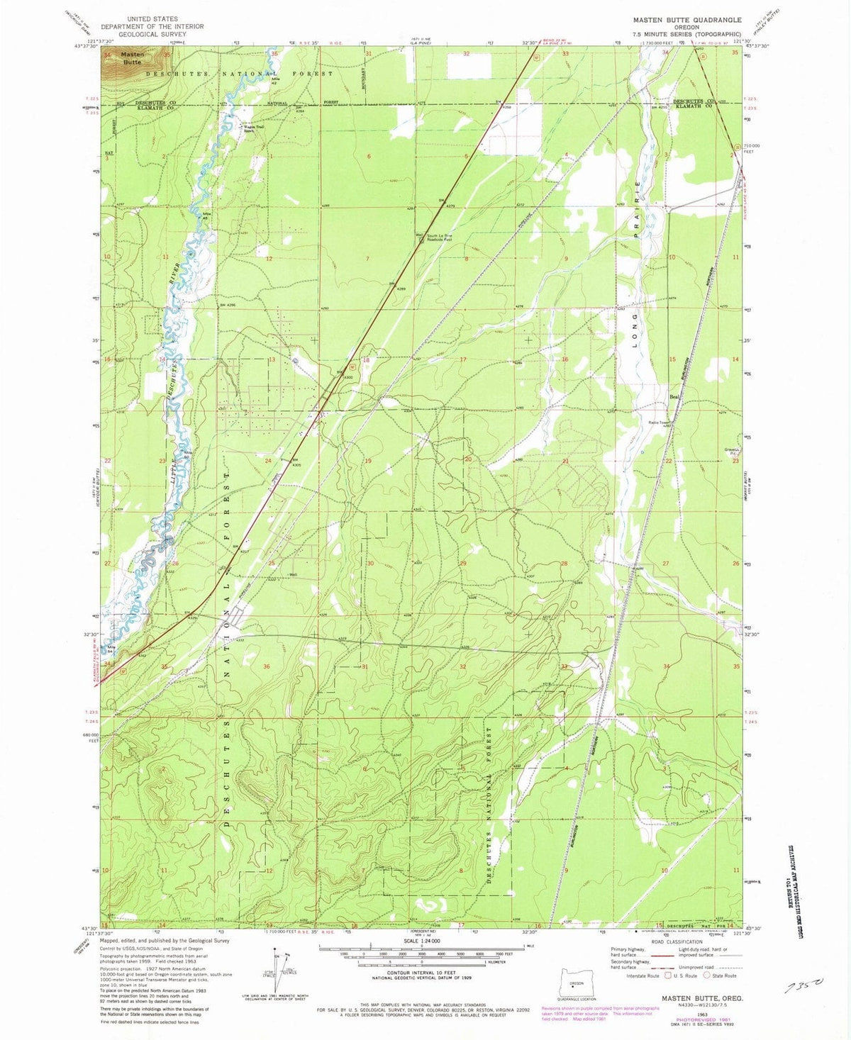 1963 Masten Butte, OR - Oregon - USGS Topographic Map