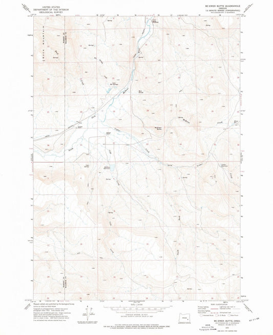 1972 Mc Ewen Butte, OR - Oregon - USGS Topographic Map