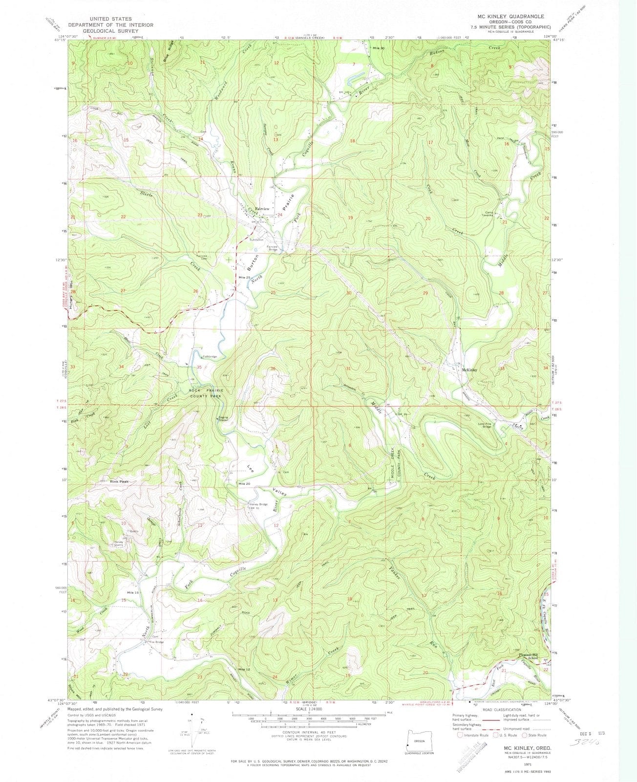 1971 Mc Kinley, OR - Oregon - USGS Topographic Map
