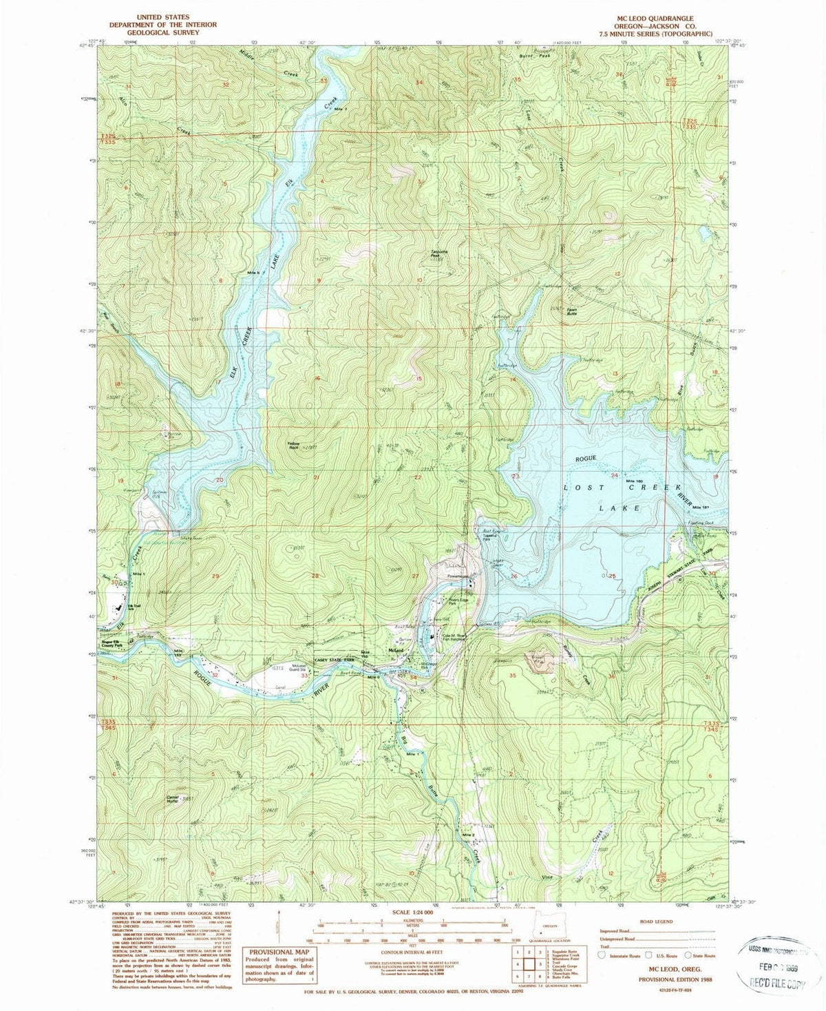 1988 Mc Leod, OR - Oregon - USGS Topographic Map
