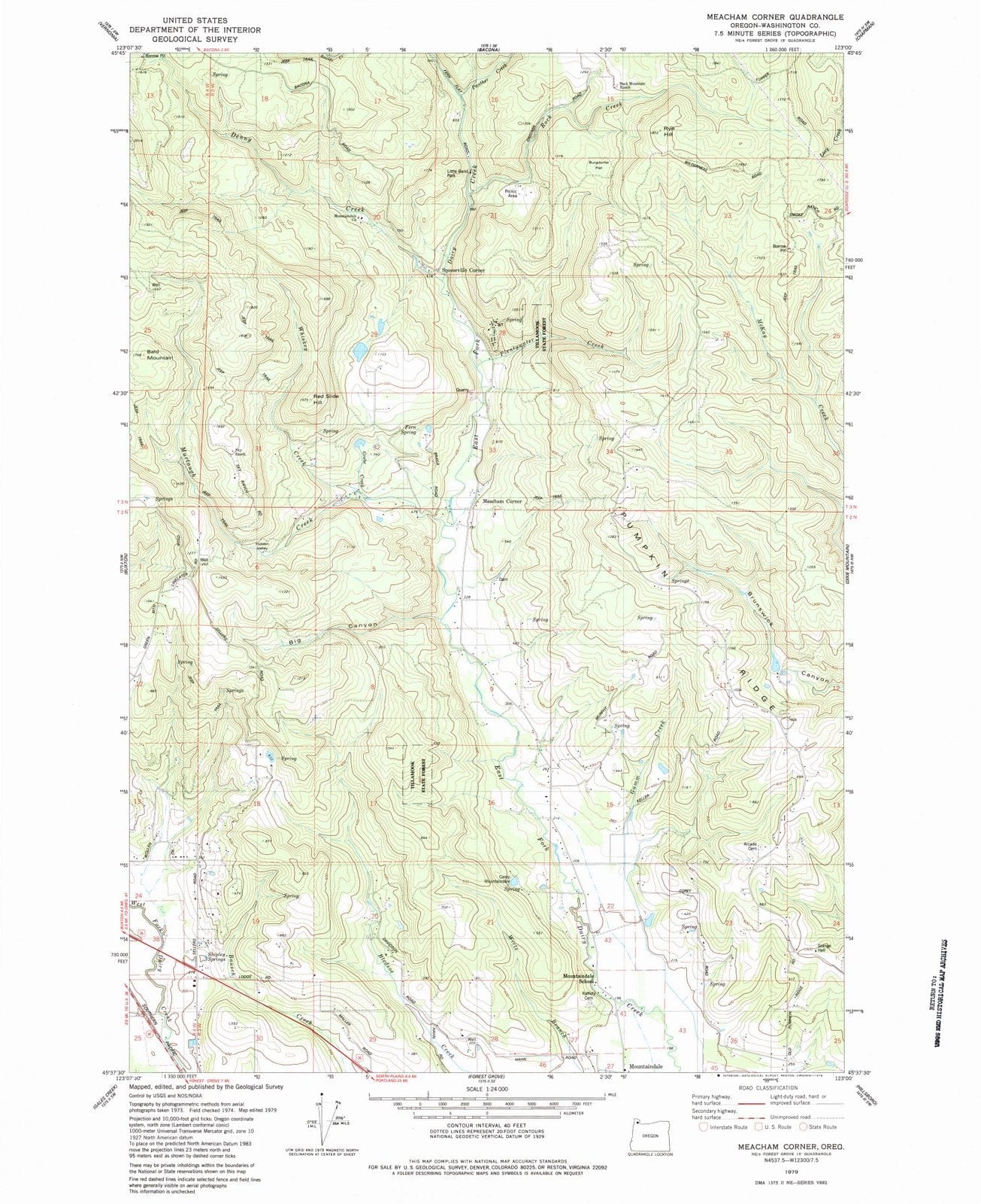 1979 Meacham Corner, OR - Oregon - USGS Topographic Map